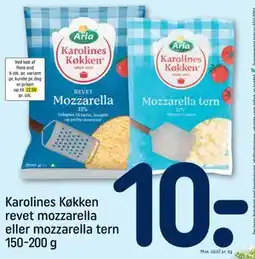 REMA 1000 Karolines Køkken revet mozzarella eller mozzarella tern 150-200 g tilbud