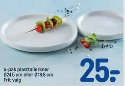 REMA 1000 6-pak plasttallerkner Ø24.5 cm eller Ø18.8 cm Frit valg tilbud