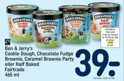 REMA 1000 Ben & Jerry's Cookie Dough, Chocolate Fudge Brownie, Caramel Brownie Party eller Half Baked Fairtrade tilbud
