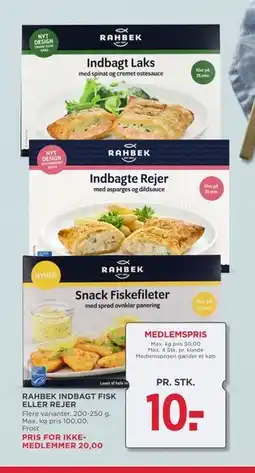 MENY RAHBEK INDBAGT FISK ELLER REJER tilbud