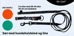 Lidl Sæt med hundehalsbånd og line tilbud