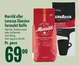 Min Købmand Merrild eller lavazza classico formalet kaffe tilbud