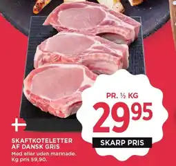 MENY Skaftkoteletter af dansk gris tilbud