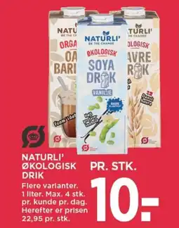 MENY NATURLI' Økologisk drik tilbud