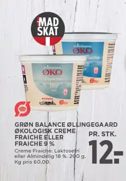 MENY GRØN BALANCE Øllingegaard økologisk creme fraiche eller fraiche 9% tilbud