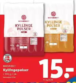 Lidl Kyllingepølser tilbud