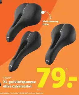 Lidl XL gulvluftpumpe eller cykelsadel tilbud