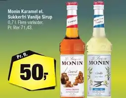 Calle Monin Karamel el. Sukkerfrit Vanilje Sirup tilbud