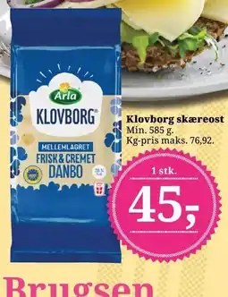 Dagli'Brugsen Klovborg skæreost tilbud