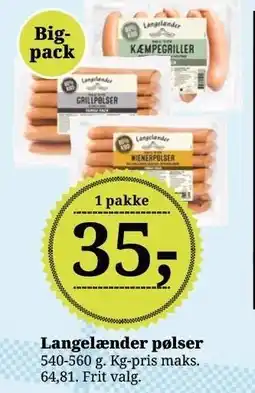 Dagli'Brugsen Langelænder pølser tilbud