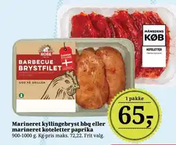 Dagli'Brugsen Marineret kyllingebryst bbq eller marineret koteletter paprika tilbud