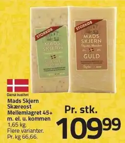Fleggaard Mads Skjern Skæreost Mellemlageret 45+ m. el. u. komme tilbud