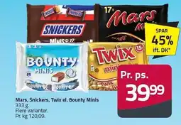 Fleggaard Mars, Snickers, Twix el. Boumty Minis tilbud