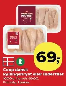 Kvickly Coop dansk kyllingebryst eller inderfilet tilbud