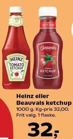 Kvickly Heinz eller Beauvais ketchup tilbud