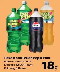 Kvickly Faxe Kondi eller Pepsi Max tilbud