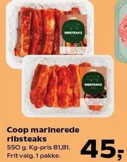 Kvickly Coop marinerede ribsteaks tilbud