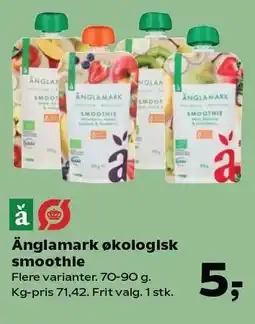 Kvickly Änglamark økologisk smoothie tilbud
