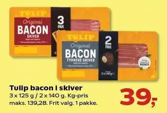 Kvickly Tulip bacon i skiver tilbud