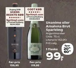 Kvickly Unanime eller Amaluna Brut Sparkling tilbud
