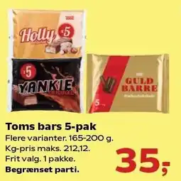 Kvickly Toms bars 5-pak tilbud