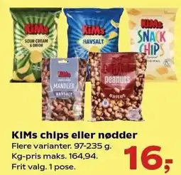 Kvickly KiMs chips eller nødder tilbud