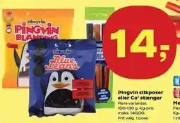 Kvickly Pingvin slikposer eller Go' stænger tilbud