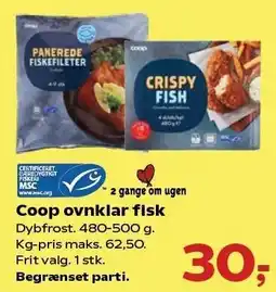 Kvickly Coop ovnklar fisk tilbud