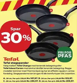 Kvickly Spar 30% på Tefal stegepander tilbud