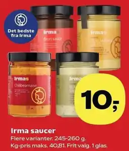 SuperBrugsen Irma saucer tilbud