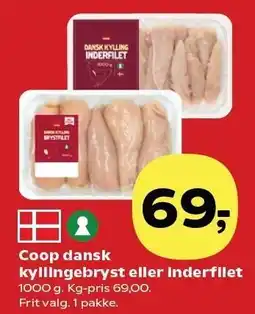 SuperBrugsen Coop dansk kyllingebryst eller inderfilet tilbud