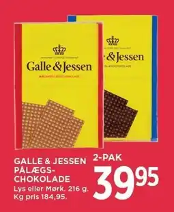 MENY GALLE & JESSEN PÅLÆGSCHOKOLADE tilbud