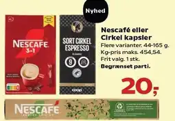 SuperBrugsen Nescafé eller Cirkel kapsler tilbud