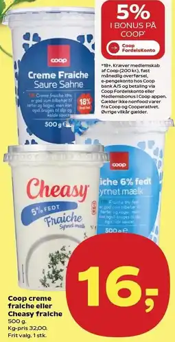 SuperBrugsen Coop creme fraiche eller Cheasy fraiche tilbud