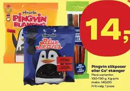 SuperBrugsen Pingvin slikposer eller Go'e stænger tilbud