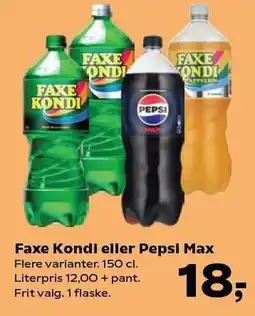 SuperBrugsen Faxe Kondi eller Pepsi Max tilbud