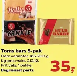 SuperBrugsen Toms bars 5-pak tilbud