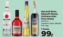 SuperBrugsen Bacardi Rom, Råstoff Shots, Galliano eller Pure Shots tilbud