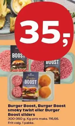 SuperBrugsen Burger Boost, Burger Boost smoky twist eller Burger Boost sliders tilbud