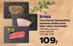 SuperBrugsen Irma fersk lammefilet, lammeculotte med eller uden marinade tilbud