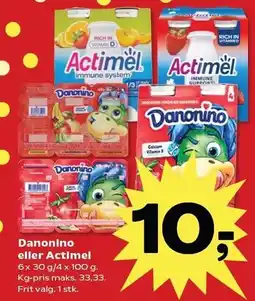 SuperBrugsen Danonino eller Actimel tilbud