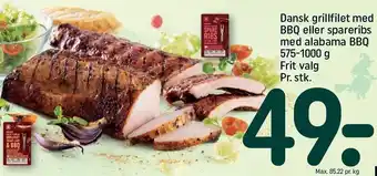 REMA 1000 REMA 1000 Dansk grillfilet med BBQ eller spareribs med alabama BBQ tilbud