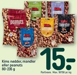 REMA 1000 Kims nødder, mandler eller peanuts tilbud