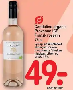 REMA 1000 Candeline organic Provence IGP Fransk rosévin tilbud