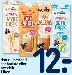 REMA 1000 Naturli' havredrik, oast barista eller soyadrik tilbud