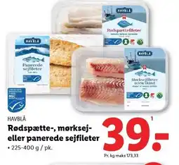 Lidl HAVBLÅ Rødspætte-, mørksej- eller panerede sejfileter tilbud