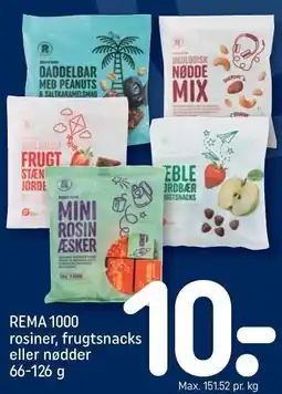 REMA 1000 REMA 1000 rosiner, frugtsnacks eller nødder tilbud