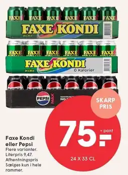 SPAR Faxe Kondi eller Pepsi tilbud
