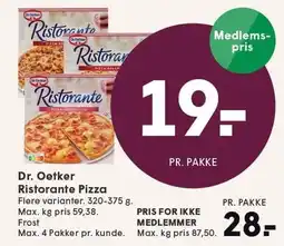 SPAR Dr. Oetker Ristorannte Pizza tilbud