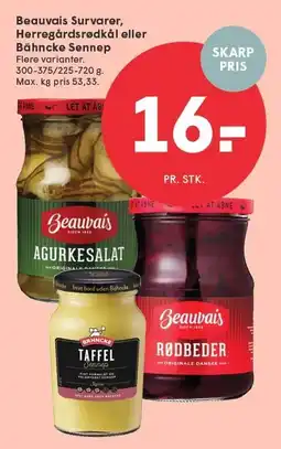SPAR Beauvais Survarer, Herregårdsrødkål eller Bähncke Sennep tilbud